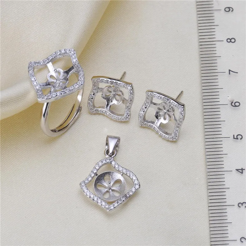 

Necklace/Earrings/Ring Sets Sterling Silver Jewelry Sets Accessories Making DIY Handmade For Women Pearl Jewelry Findings