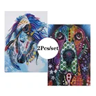 Алмазная живопись 5D особой формы, наборы для вышивки крестом сделай сам, 2 шт., Кристальные картины из с животными из стразов, лошадь