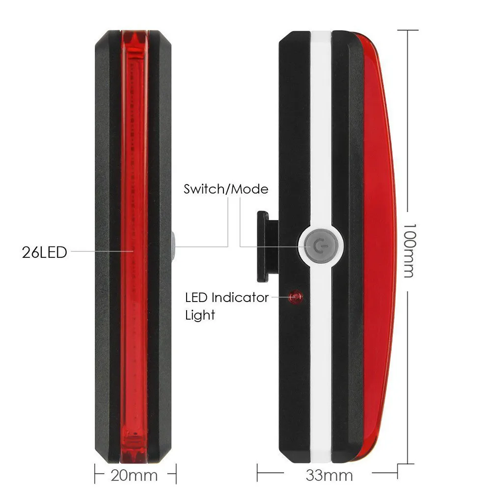 Горячее предложение! Распродажа! USB Перезаряжаемые светодиодный велосипед Велоспорт велосипед передний задний светильник головной светильник лампа для вспышки Предупреждение ночника для верховой езды безопасности