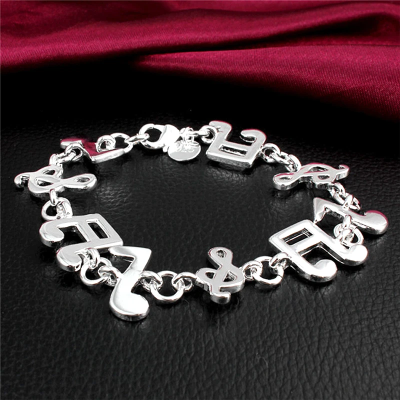 5 шт. новая распродажа Роскошная чистого серебра браслет модный серебряный