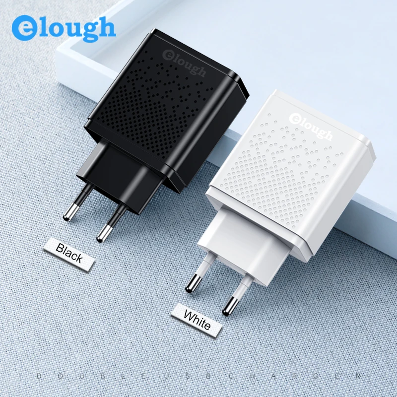 Зарядное устройство Elough с двумя USB портами 2 4 А|Зарядные устройства для телефонов|