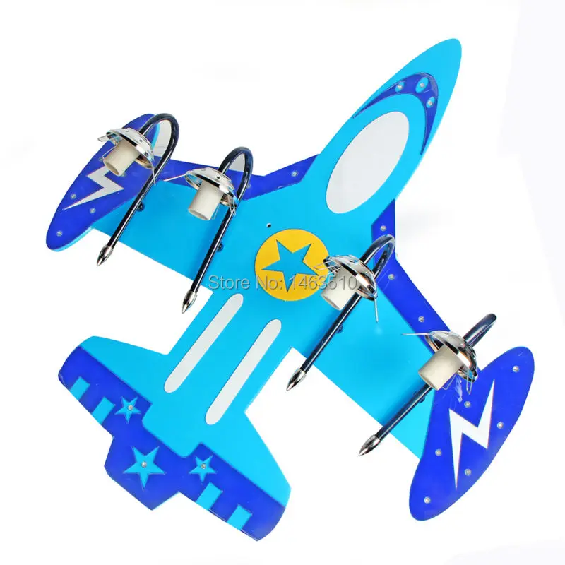 Светодиодные люстры с мультяшным самолетом 4 * E14 + светильник утапливаемым