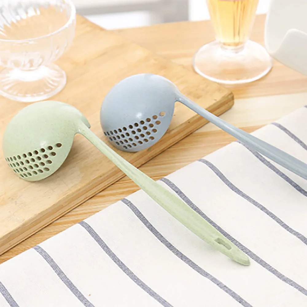 2 in 1 Multifunctional Soup Spoon Colander Plastic Long Handle Creative Porridge Kitchen Heat Resistant Tool Home Life #45 | Дом и сад