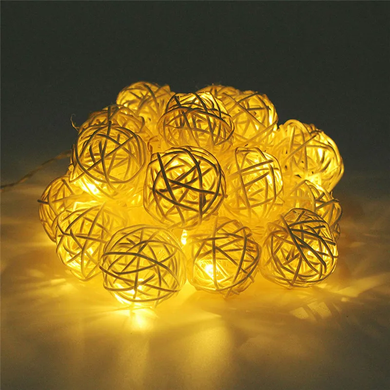 Ротанговый шар 2 м светодиодный светильник теплый белый Сказочный праздничный