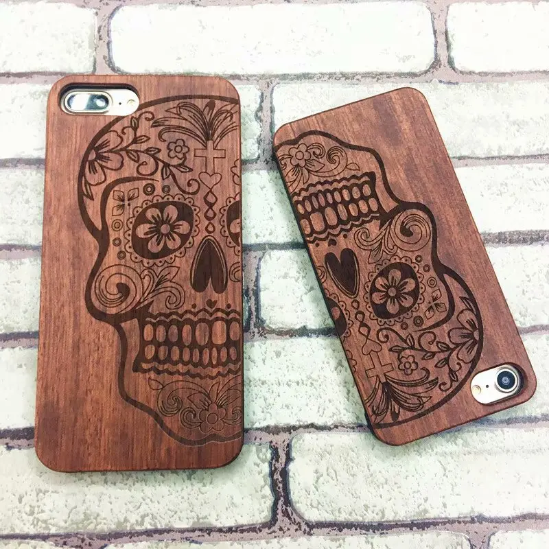 Твердой древесины мобильный телефон shell Изысканный резной узор оригинальных