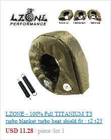 LZONE-титановый Турбо тепловой щит турбо одеяло для Audi S3/Volkswagen Golf Mk7/Seat Leon JR-TBF05