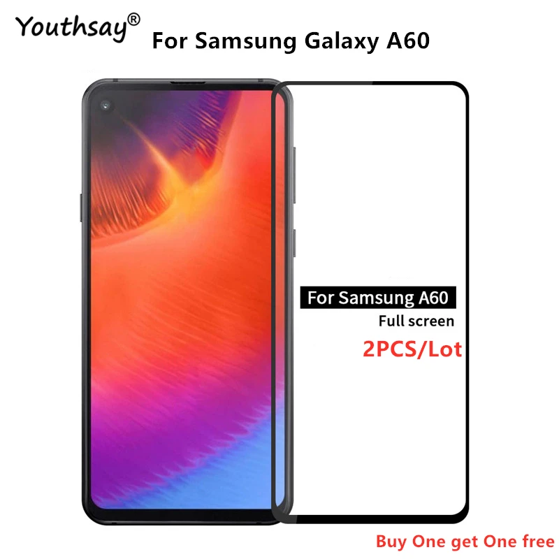 Para Samsung Galaxy A60, Protector de pantalla de vidrio, pel&iacute;cula de cobertura de pegamento completo para Samsung Galaxy A60, vidrio para Samsung A60-0