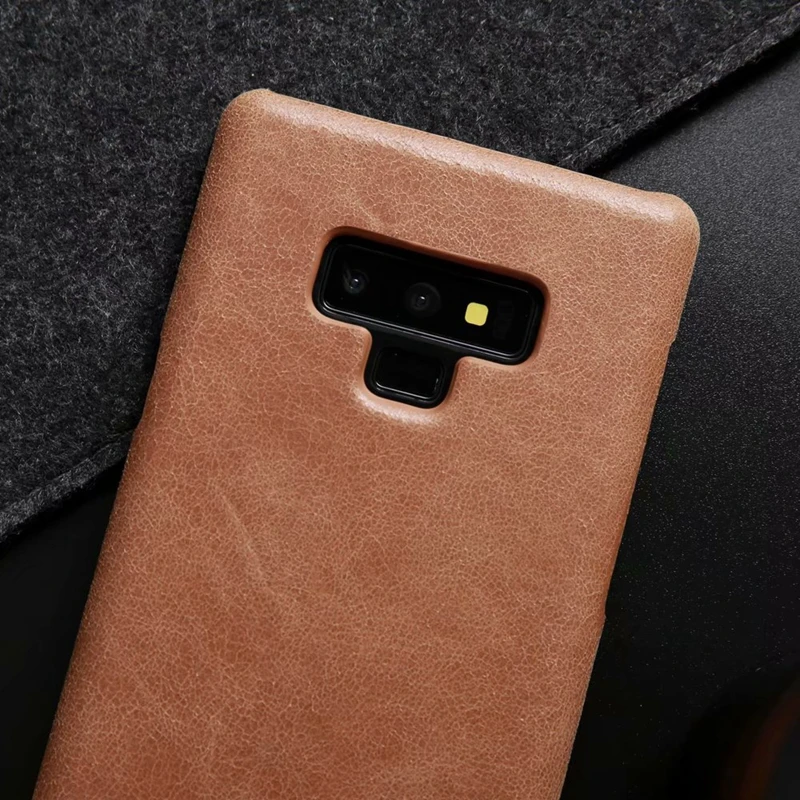 Чехол накладка из натуральной кожи для Samsung Galaxy S8 plus S9 Ультратонкий чехол Note 8