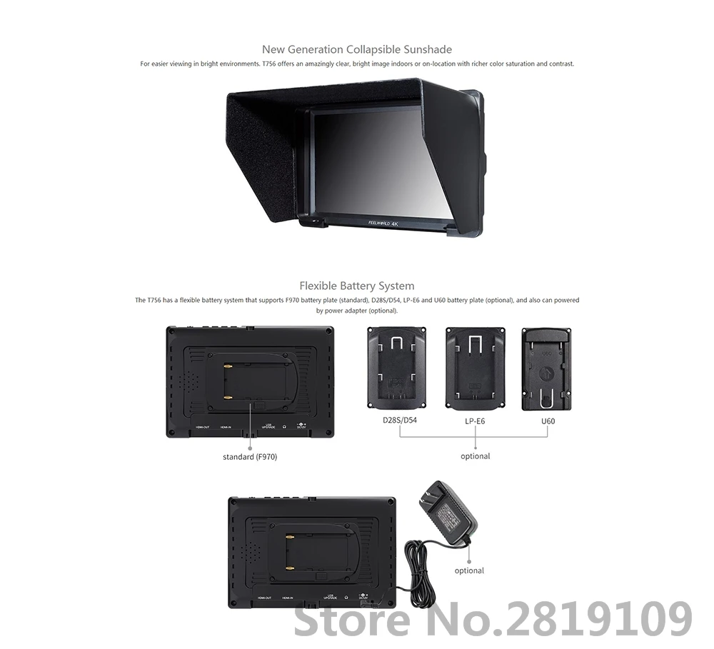 Feelworld ST-T756 4K Камера Внешний Дисплей HDMI HD монитор Видео TFT поле " дюймов DSLR lcd vs BESTVIEW S7 shootout 1920*1200