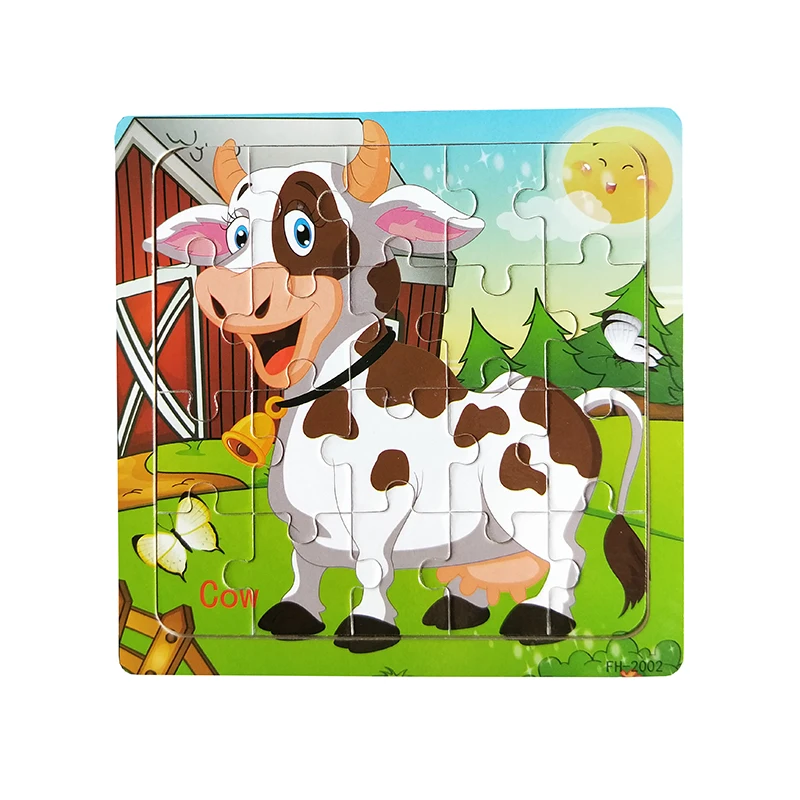 Детские игрушки 20 шт./компл. мультфильм животных головоломки имеют ссылки на фотографии деревянные игрушки для детей обучающие подарок yu-gi-ой