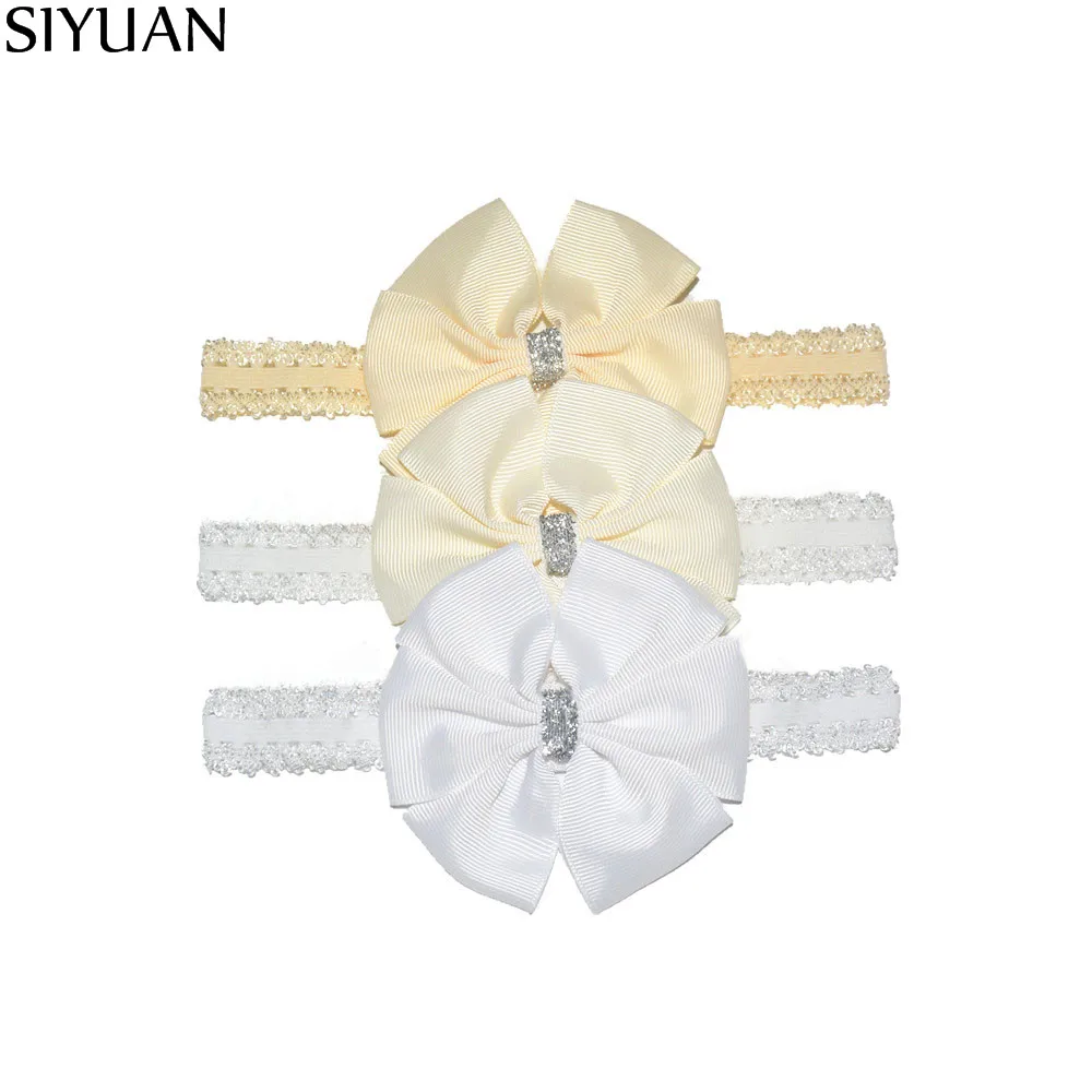 3 шт./лот эластичная повязка на голову ручной работы с корсажной лентой банты