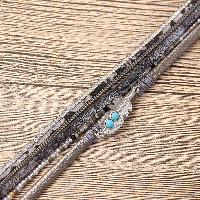 Модные браслеты STRATHSPEY из сплава в виде рыбьей кости с натуральным камнем широкие