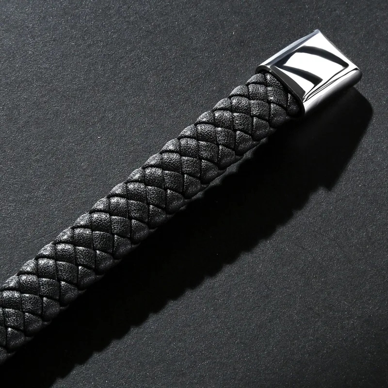 Новые мужские браслеты Таурус модный браслет из нержавеющей стали и Черная