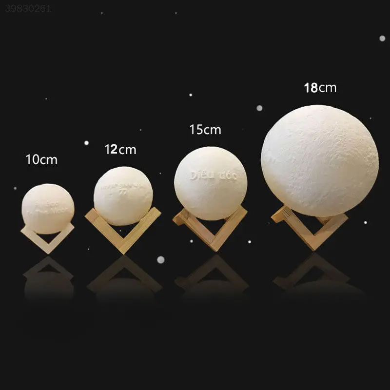 3d Moon лампа Usb Led Pla ночник теплый Touch Сенсор Цвет изменение 10 см лампы освещения