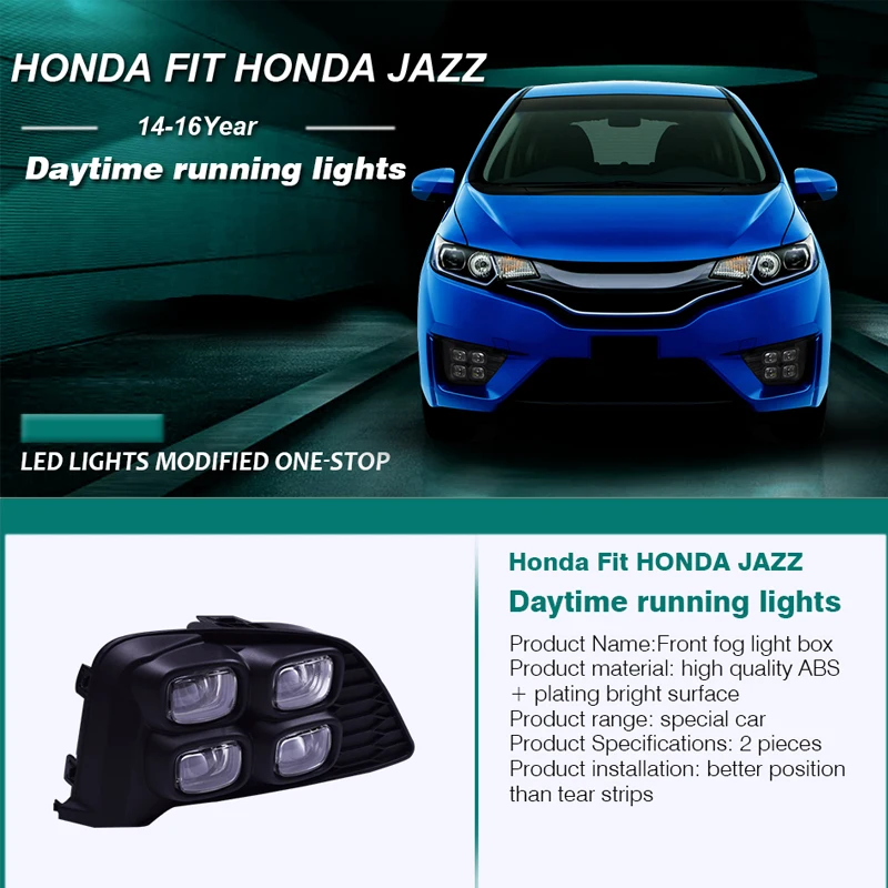 ROADOT 2 шт. Светодиодный дневной ходовой свет для Honda Fit Jazz 2014 2015 2016 желтый указатель