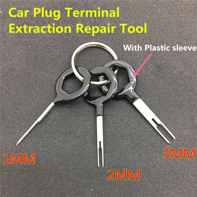 3pcs with sleeve 3 pcs 8 pcs 11pcs 18 pcs Auto Car Plug Circuit Board Wire Harness Terminal Removal Hook Pin Crimp Needle Removing Tool For Car - Цвет: 3pcs with sleeve