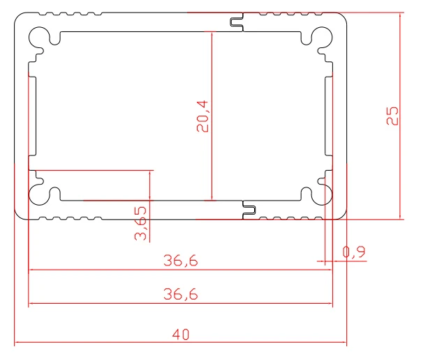 1 piece diy box power supply enclosure in aluminium material electronics 20.4x36.6 mm | Обустройство дома