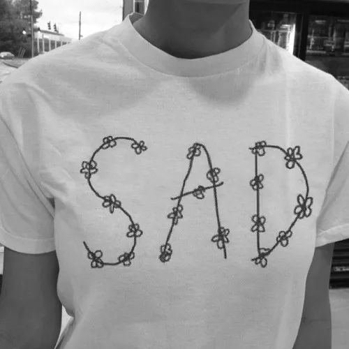 Женская футболка с круглым вырезом и принтом SAD|women t-shirt|t-shirt woment-shirt women fashion |