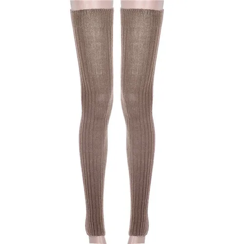 KH JAYCOSIN/одежда, длинные носки, женские гольфы для девочек, модные мягкие гетры, зимние однотонные носки до бедер - Цвет: KH