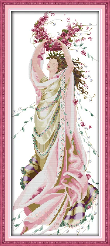 

Rose fairy cross stitch kit people 18ct 14ct 11ct count print canvas stitches embroidery DIY handmade needlework