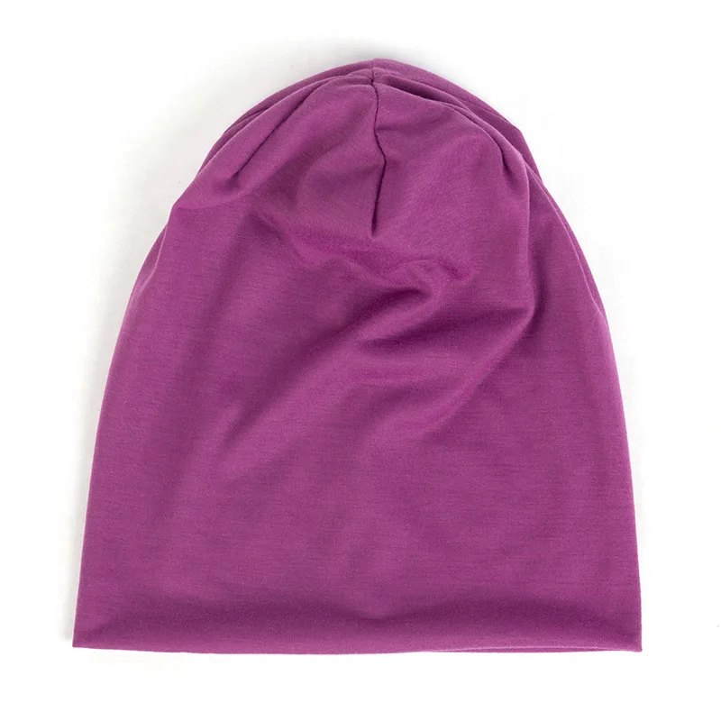 Dark Rose Red Сплошной цвет slouky Beanie для женщин модные мужские кепки из хлопка тюрбан шапки унисекс Beanies женские весенне-зимние шапки эластичные - Цвет: Dark Rose Red