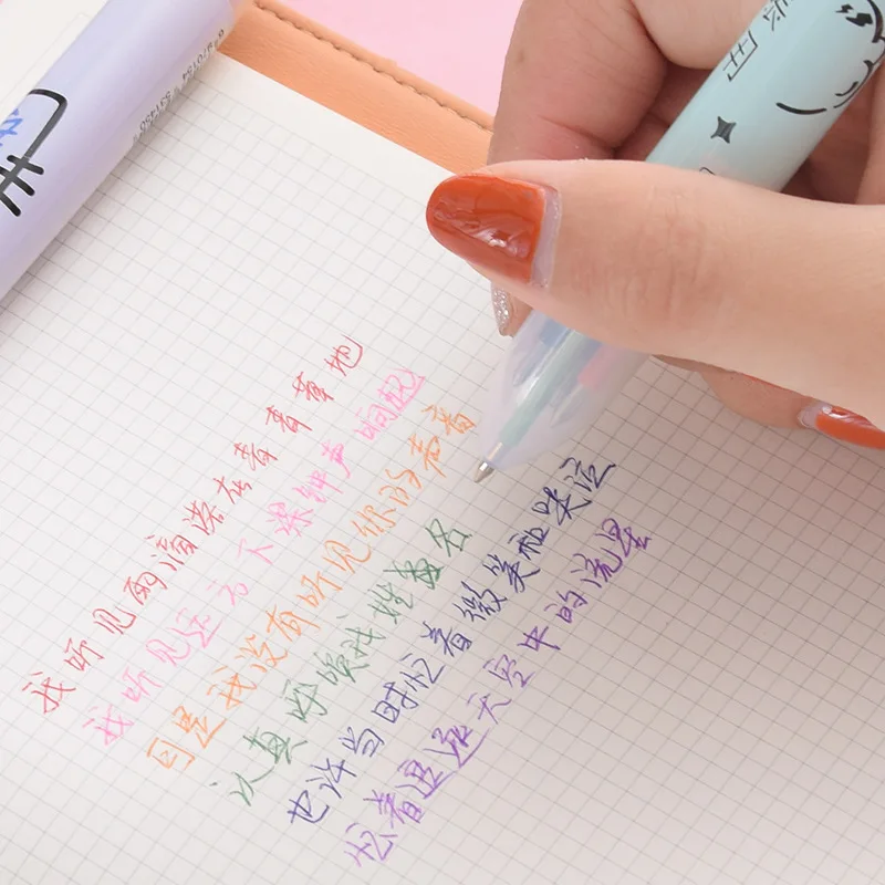 Kawaii многоцветная шариковая ручка Multi Функция 10 In1 карамельный цвет пресс