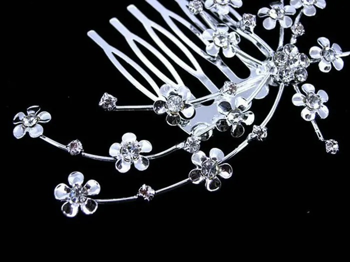 2018 New Wedding Bridal Headdress flower crystal rhinestone Pearl Flower Crystal Hair Combs Clips Bridesmaid hair jewelry | Украшения и