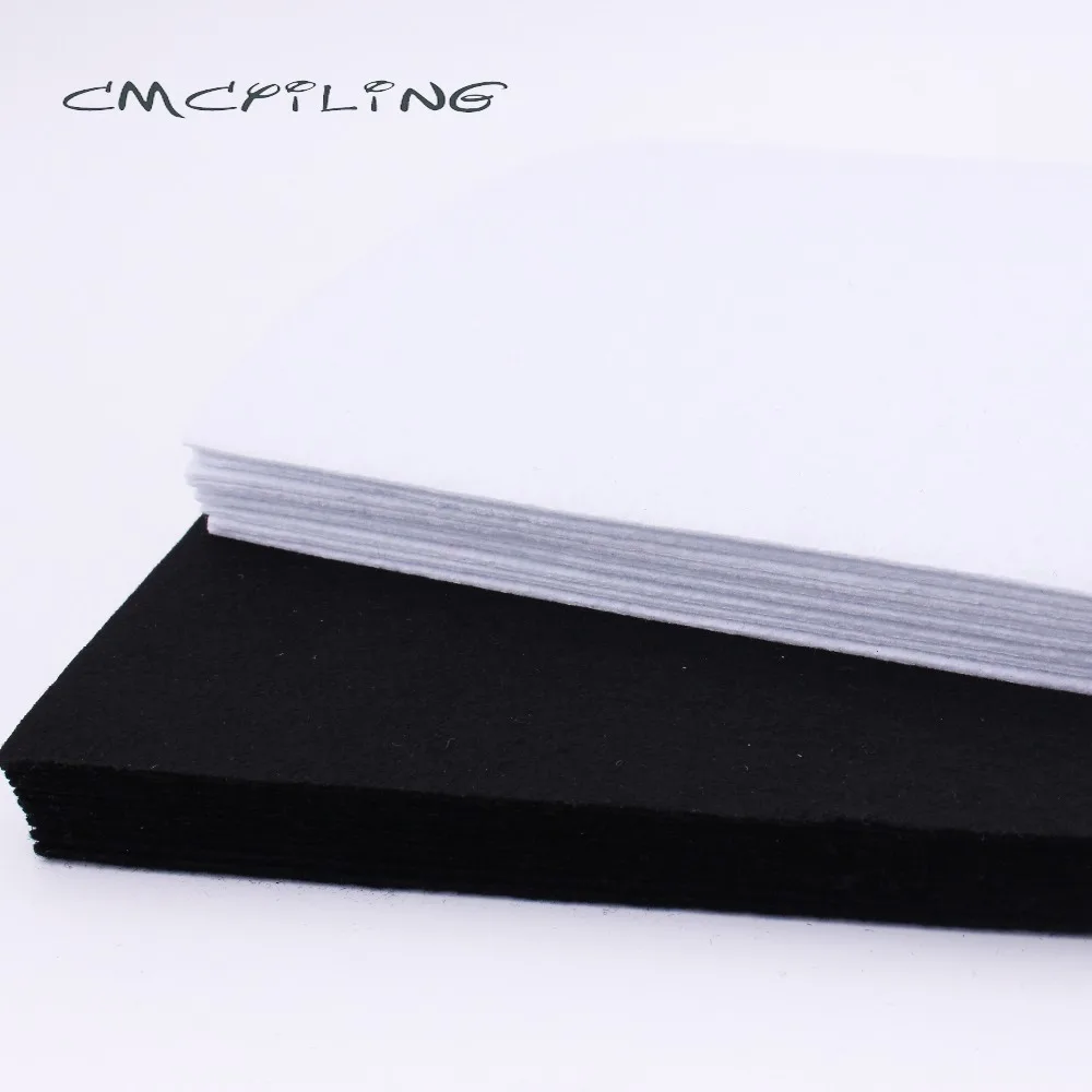 CMCYILING 10 шт./компл. 20*30 см Белый Черный Войлок 2 мм толщина полиэфирная ткань для Швейное Ремесло «сделай сам» скрапбук войлочная ткань