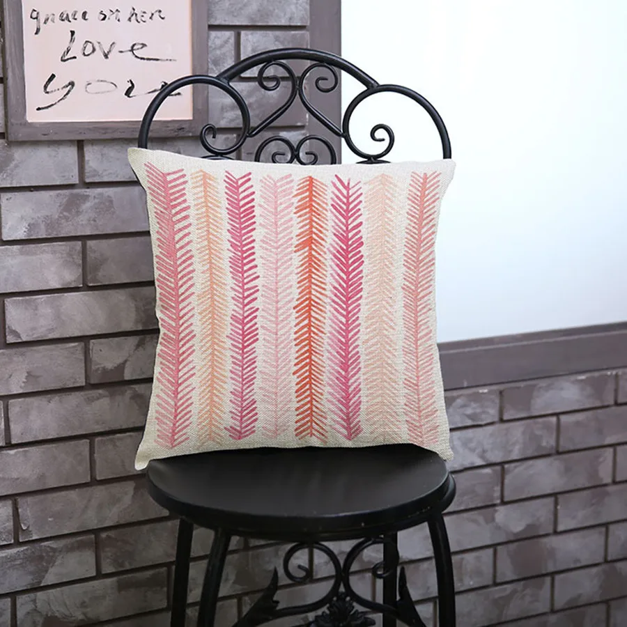 Подушка в нордическом простом стиле домашняя льняная розовая наволочка с