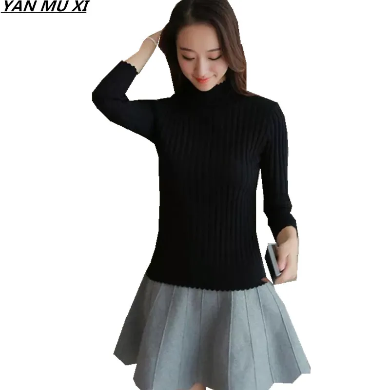 Brand YAN MU XI 2017 feminina fashion autumn and winter new sets of leisure tight pink Lace collar sweater women | Женская одежда