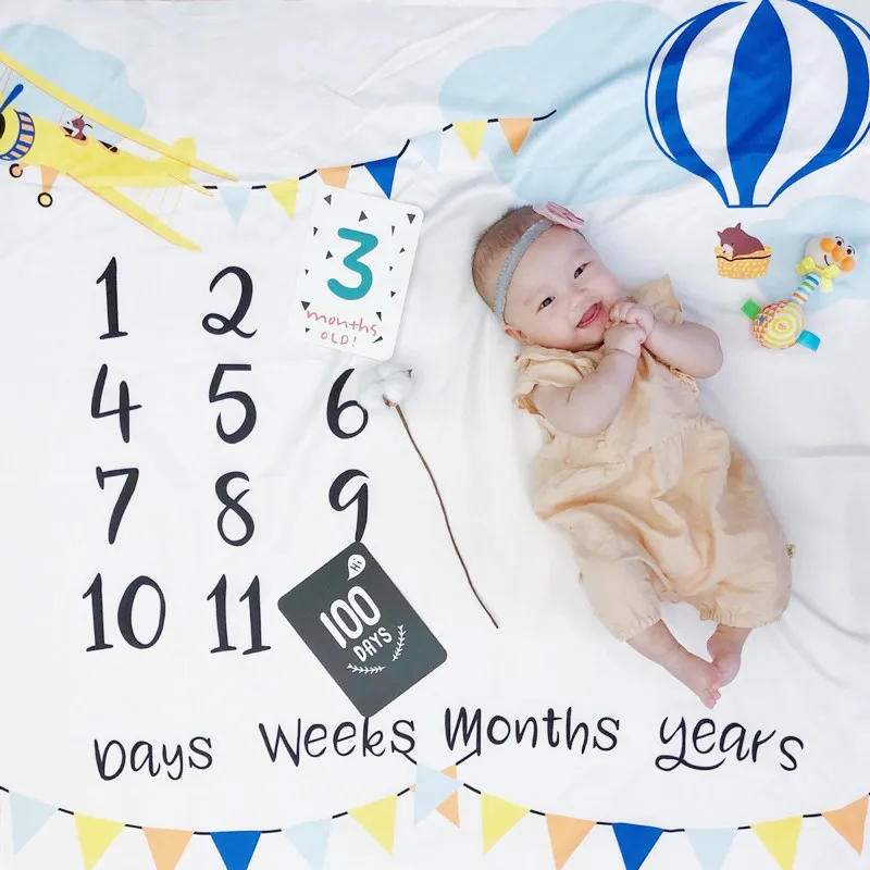 Цветочные печатные детские вехи одеяло фотографии фото реквизит новорожденных Рост ежемесячный фон ткань памятные