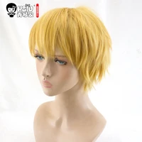 hsiu new high quality yukine cosplay wig noragami costume play wigs short yellow man wig halloween costumes hair free shipping
