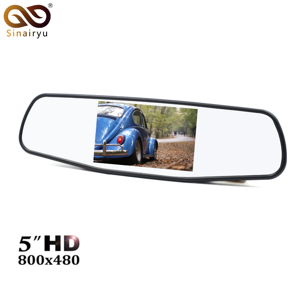 Sinairyu 5 дюймов lcd HD 800*480 Автомобильный зеркальный монитор универсальный 2 видео