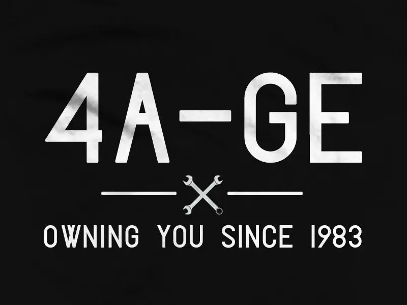 Футболка 4A-Ge Owning You Te 20 в с мотором и серебристым верхом мужская модная популярная