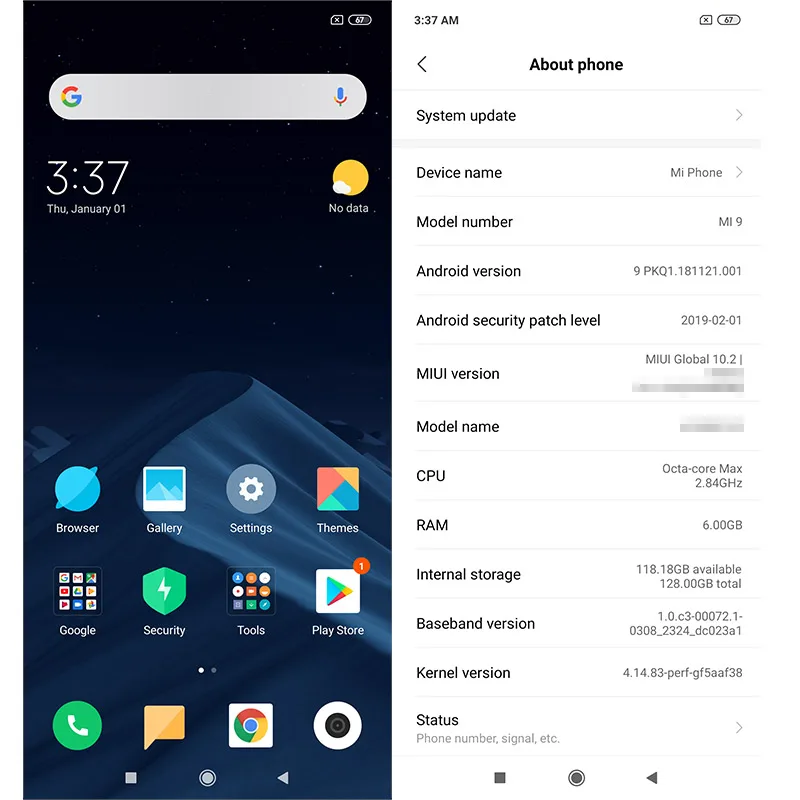 Глобальная версия Xiaomi mi 9 128 ГБ 6 Смартфон Snapdragon 855 четыре ядра 39 дюймов 48 МП тройная