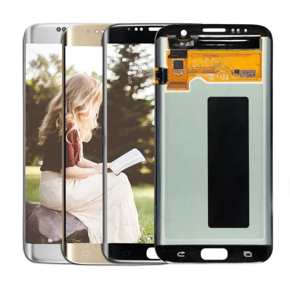 Фото Оригинальный AMOLED ЖК дисплей для SAMSUNG Galaxy S7 Edge сенсорный экран дигитайзер с рамкой