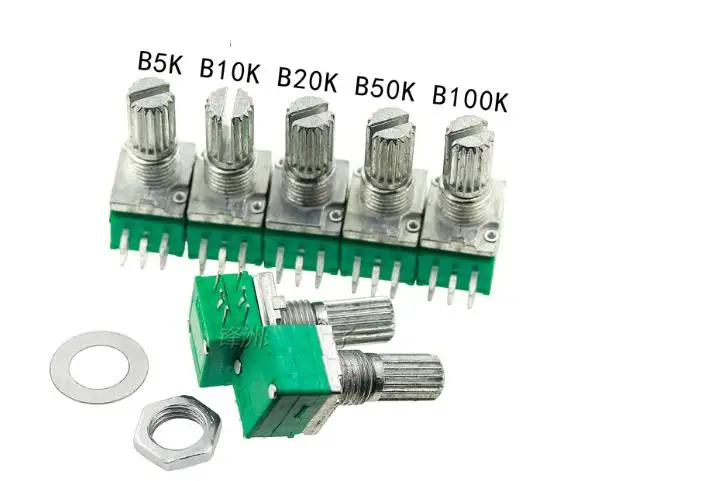 20 шт. 6 футовый RK097G двойной потенциометр B5K 10 K 50 100 звуковой усилитель