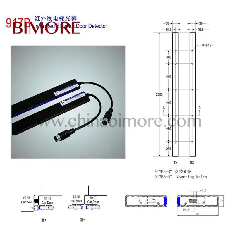 BIMORE WECO лифтовая световая занавеска фотоподъемный дверной датчик | Обустройство