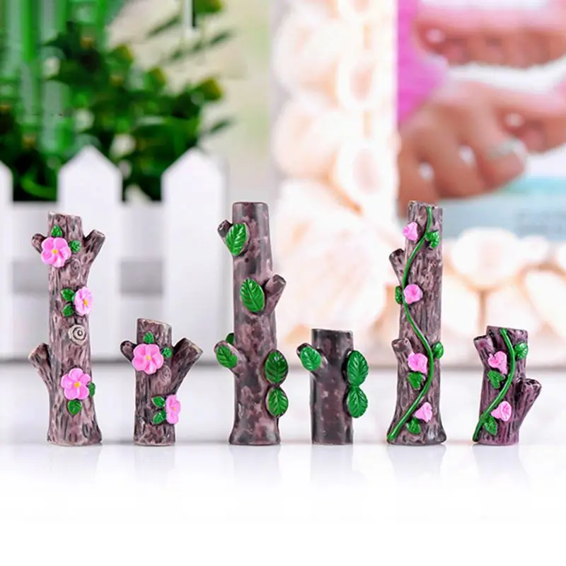 6 шт./компл. садовые полимерные пень стул украшения мох креативный микроландшафт