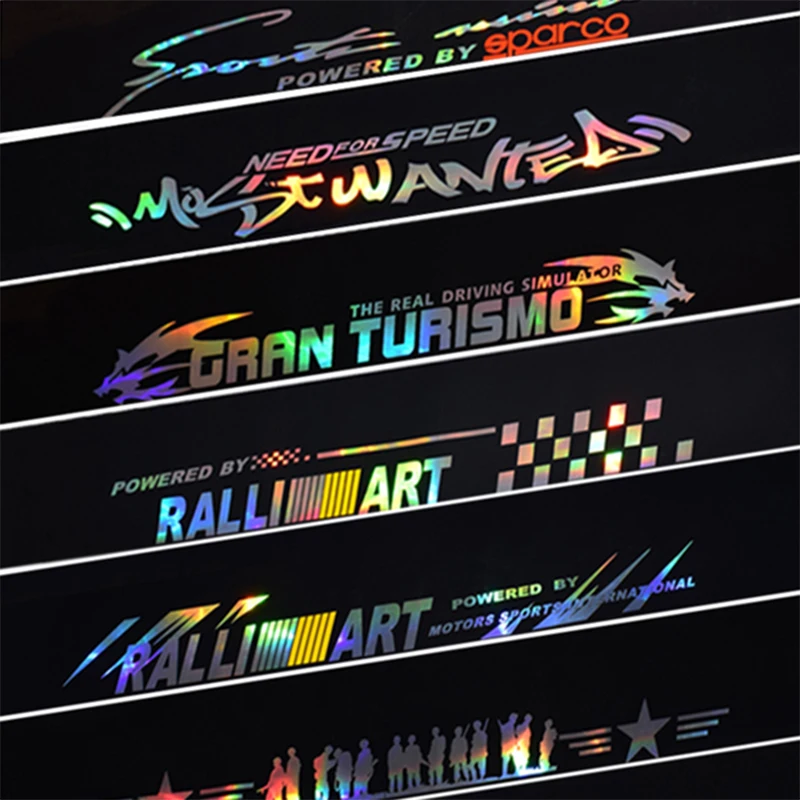 

New Laser Reflective Letters Auto Car Front Window Windshield Decal Stickers For BMW For Audi For Peugeot - Car Styling