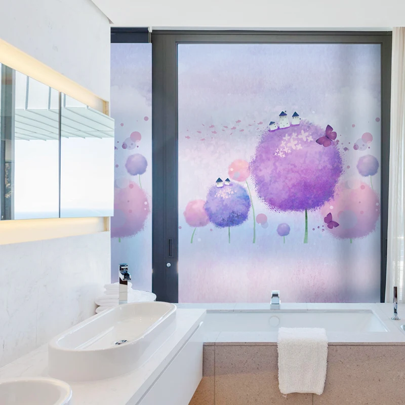 Статического цепляться витражная плёнка на стекла окна матового и непрозрачные