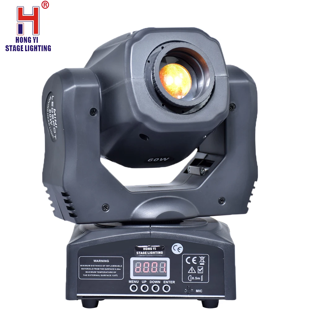 Мини-прожектор 60 Вт Светодиодный светильник с подвижной головкой с гобо DMX512 DMX 9/11 каналов профессиональный светодиодный светильник для сцены(2 шт./лот