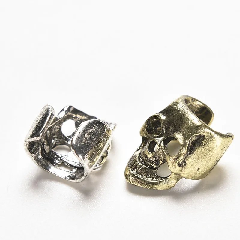 

2018 Hot Creative European And America Retro Brincos Punk Skull Bones Earrings Ear Cuff For Women And Men Skull Head Earings