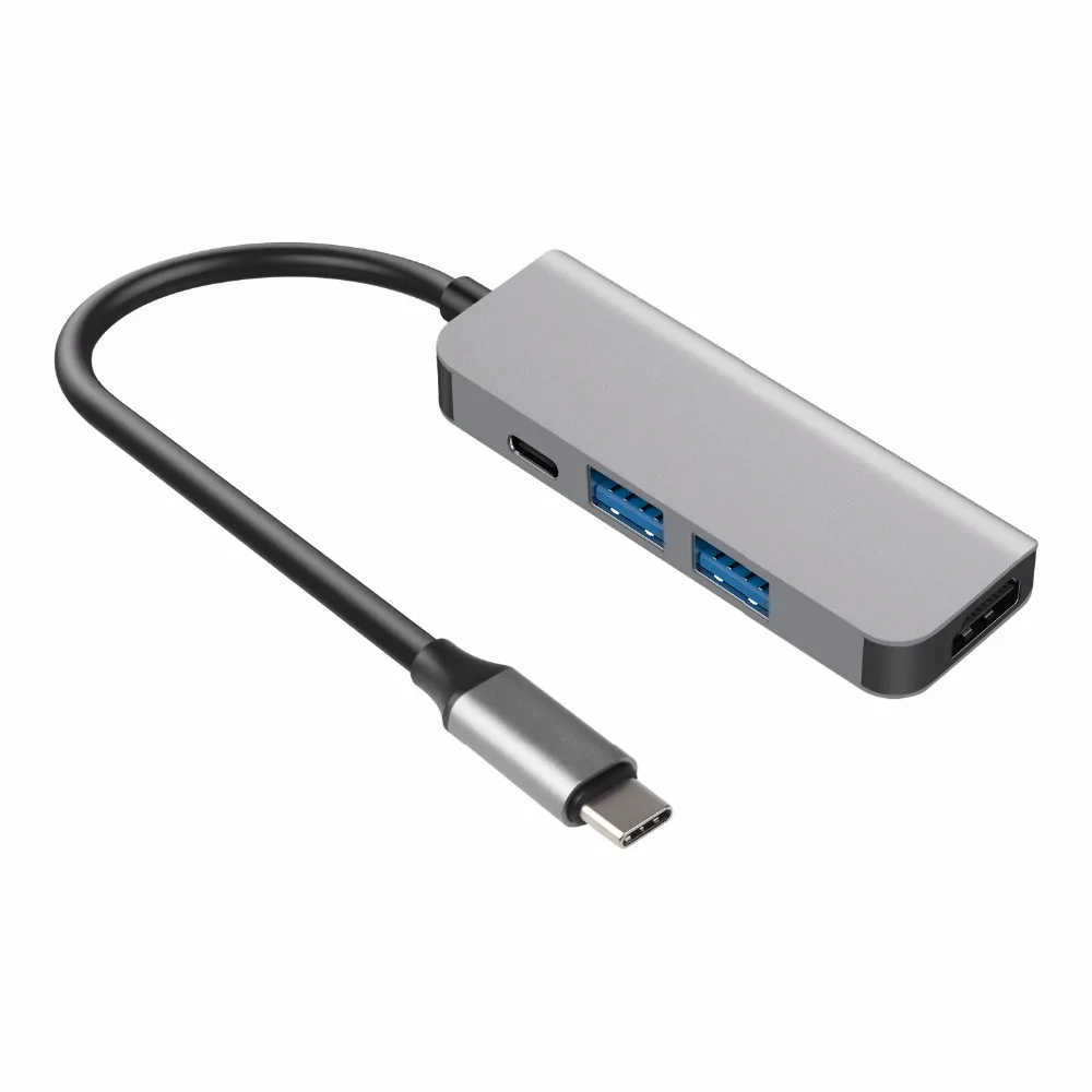 Тип C концентратора до 4K HDMI совместимых с PD и два USB-A 3 0 ключ для ноутбука или