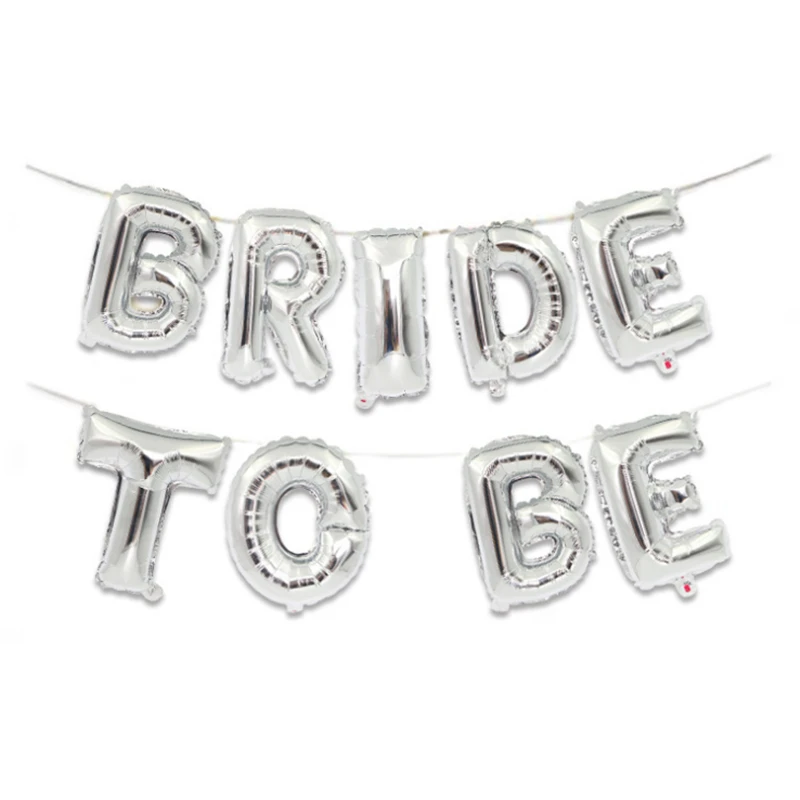 Свадебные душ 16 дюймов золотистые Серебристые шарики буквы &quotBride To Be&quot