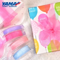 yama 22 25 32 38 mm for craft package wedding 200yardslot green yellow brown solid color sheer organza silk ribbons ribbon
