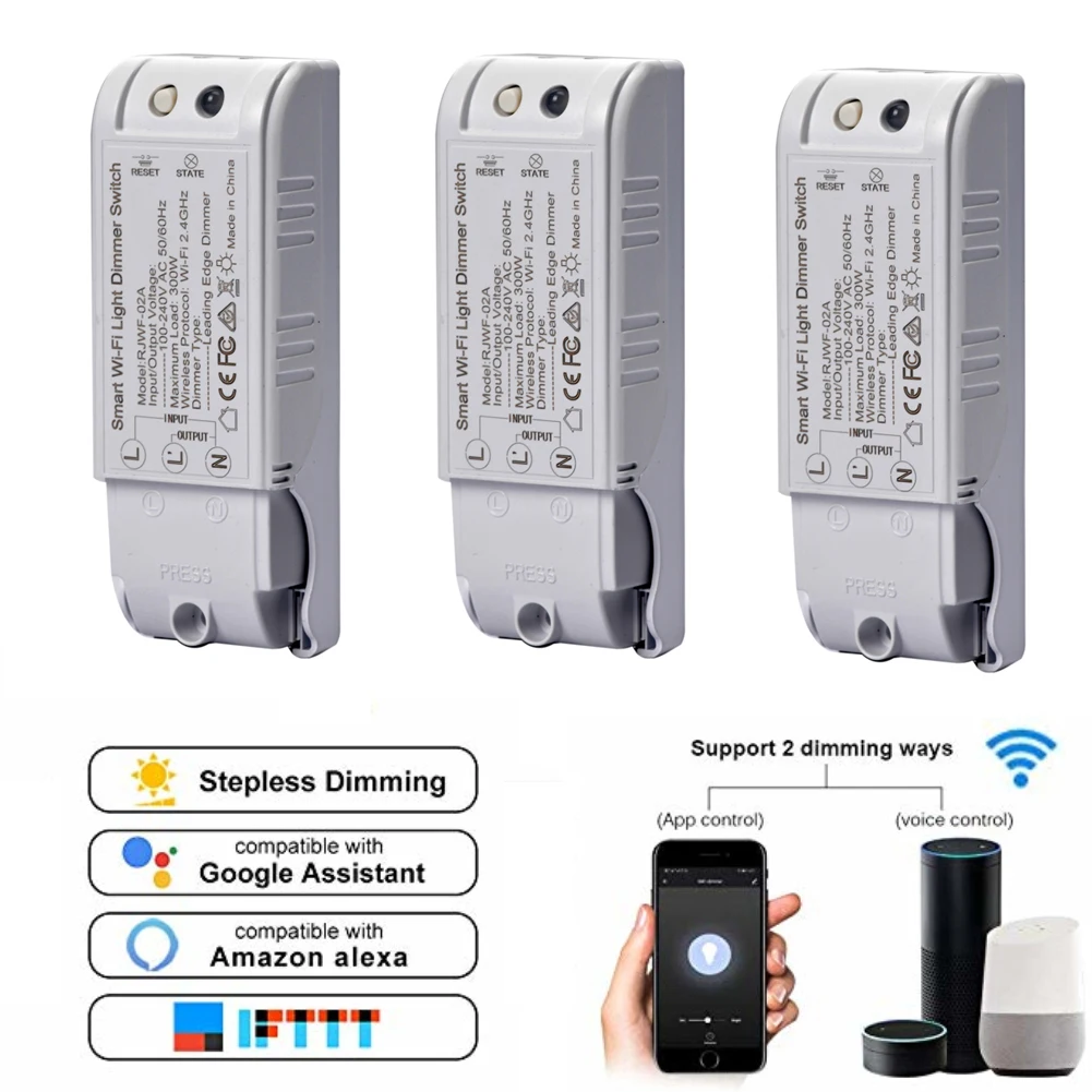 1/2/3/4/5 шт умный светодиодный диммер 100 В ~ 240 Wifi умная лампа DIY работает с Amazon Alexa Google