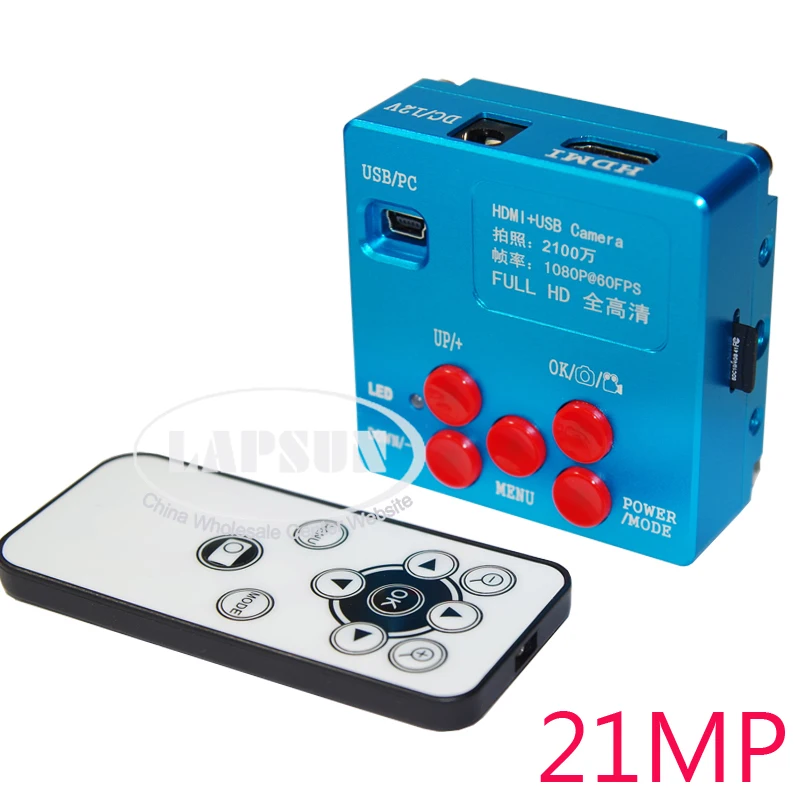 20X - 180X 21MP Full HD 1080P 60FPS HDMI USB Output Industry C-Mount Microscope Video Camera + Remote Control 4GB TF Card | Инструменты