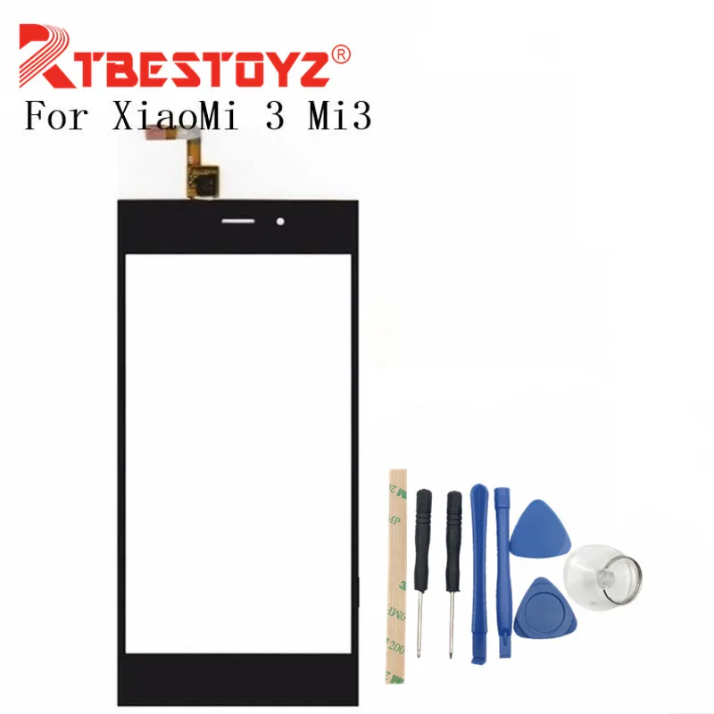 

RTBESTOYZ For XiaoMi 3 Mi3 Black Touch Screen Digitizer Sensor Replacement Original Touch Panel Perfect Repair Parts+Tools