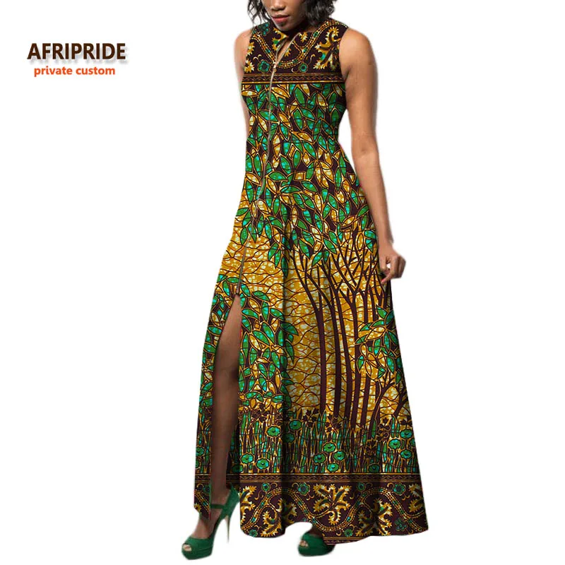 Длинное платье для женщин AFRIPRIDE повседневное свободное из чистого хлопка с О